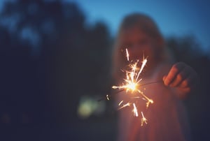 Child with sparkler