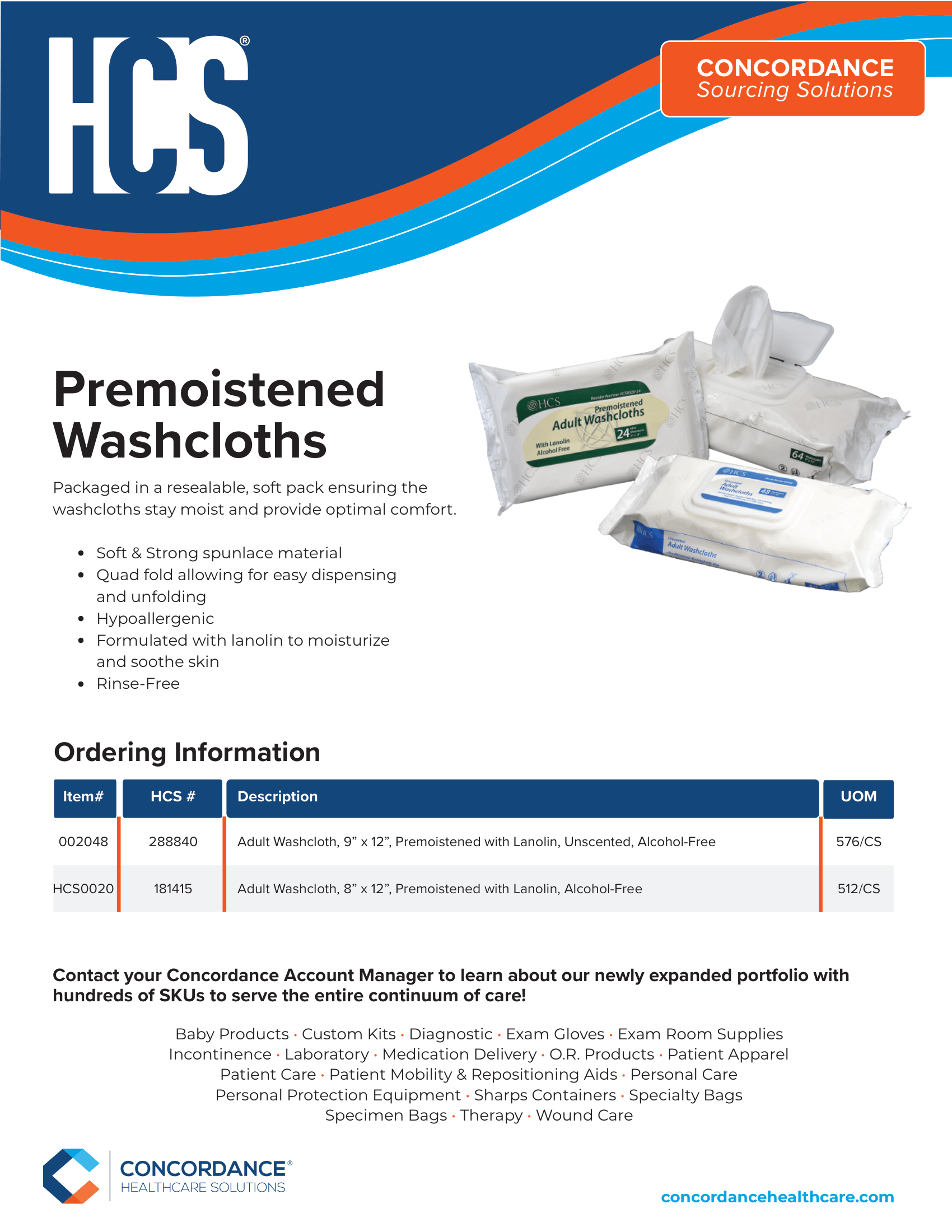 Premoistened Washcloths